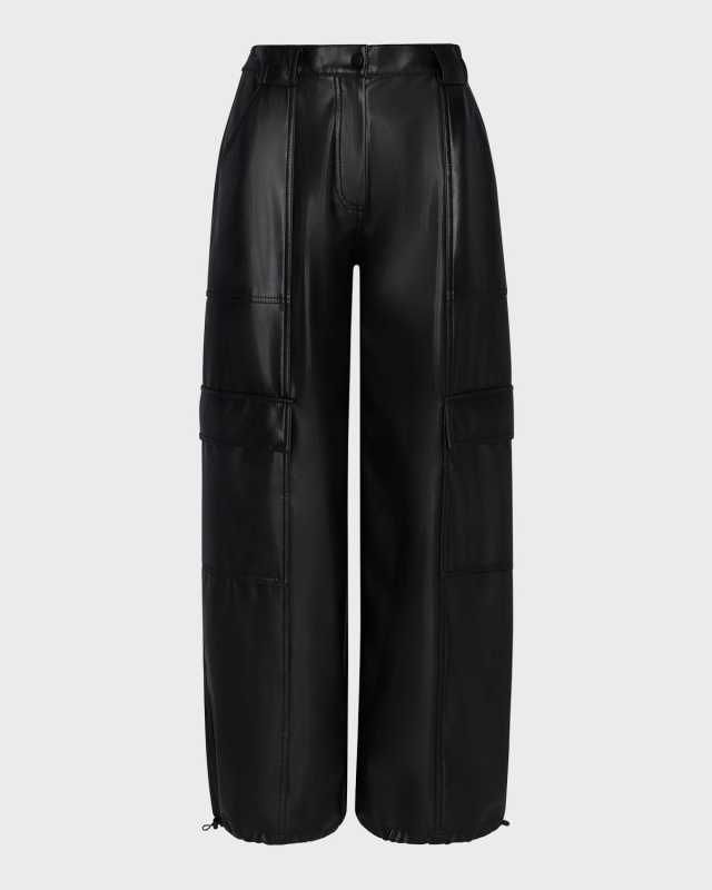 Luxe Vegan Leather Cargo Pants